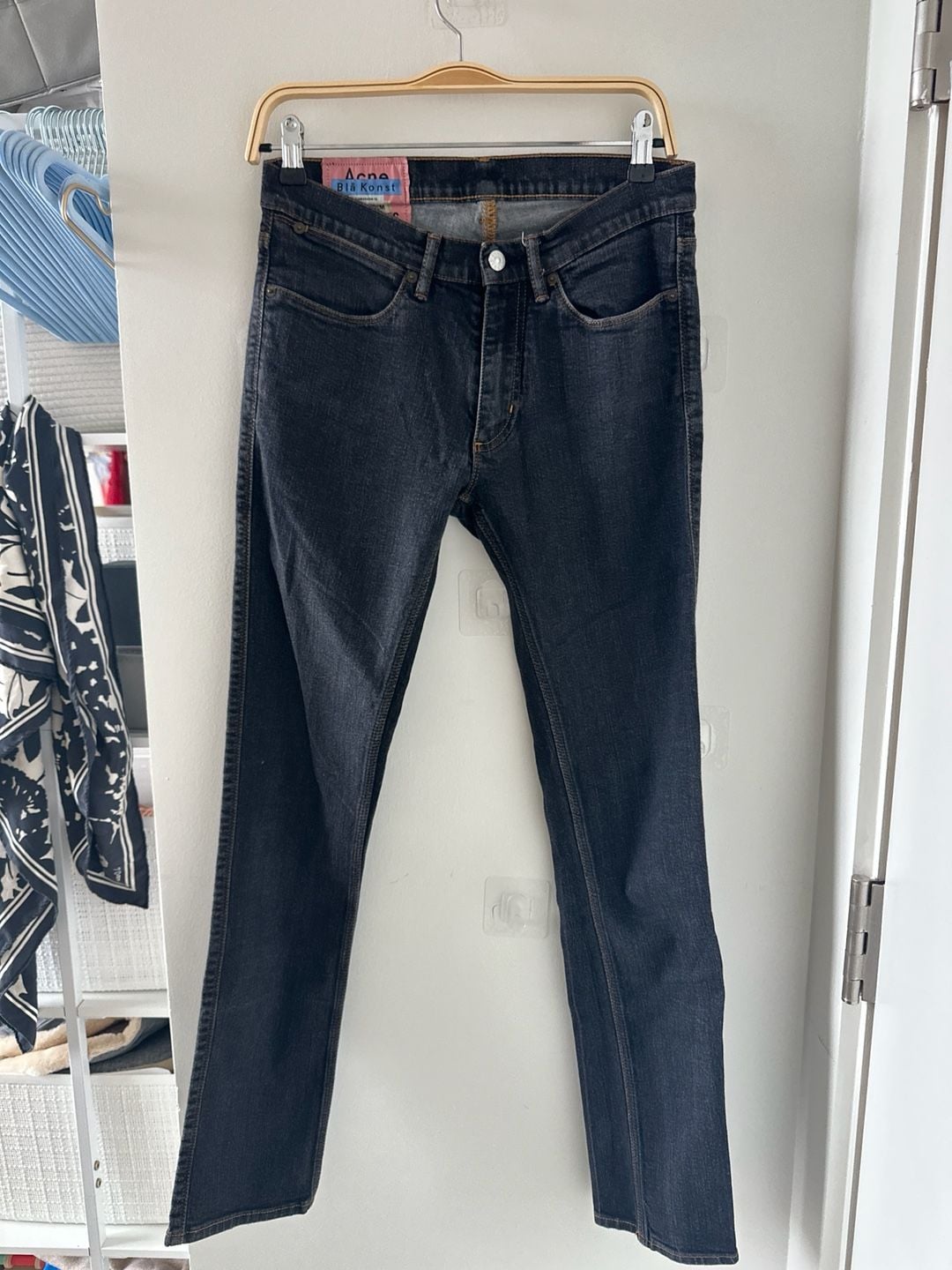 Acne Studios Bl Konst Max Washed Dark Indigo Slim Jeans Size 31x32